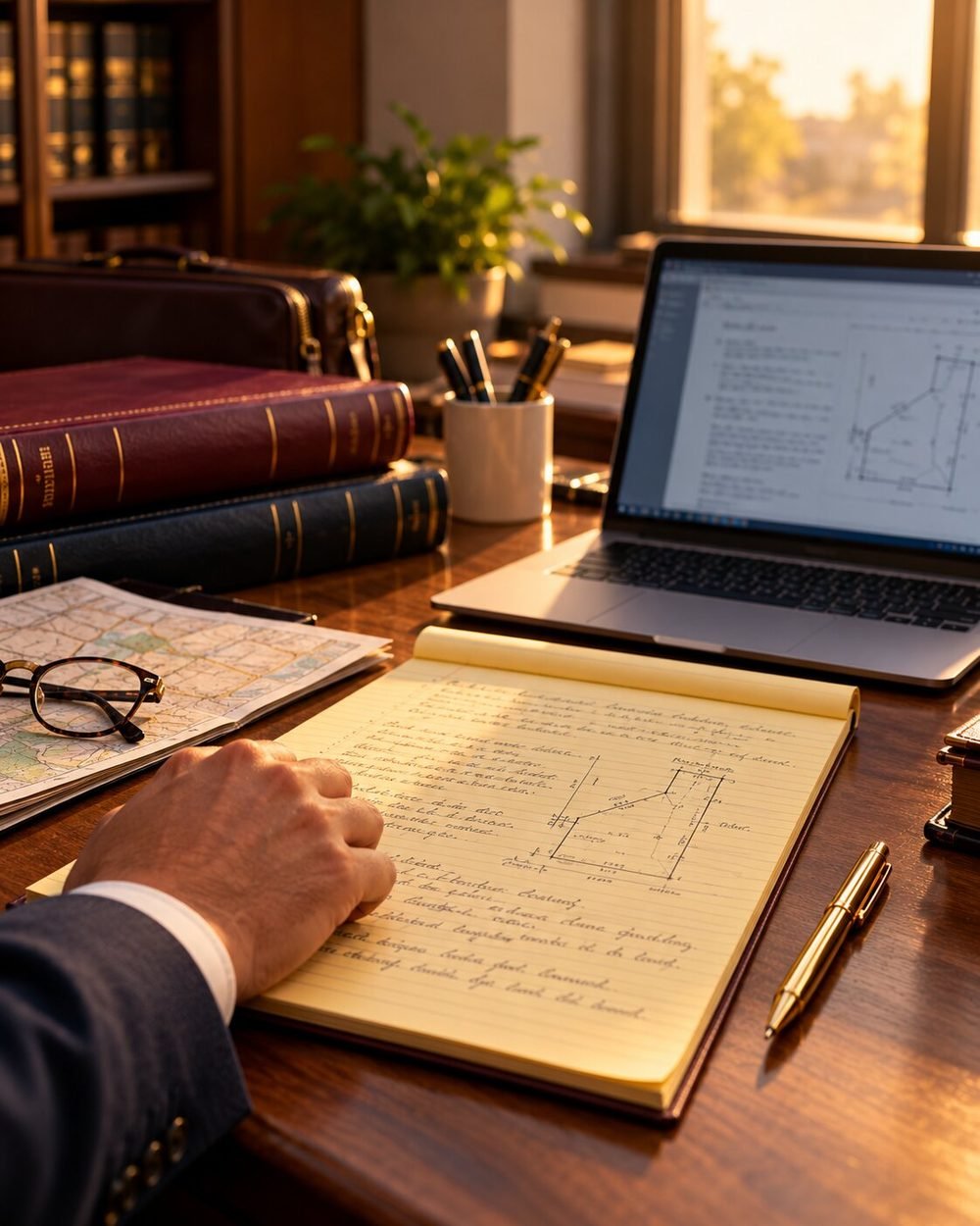 Handwritten field abstract beside its typed version on a laptop