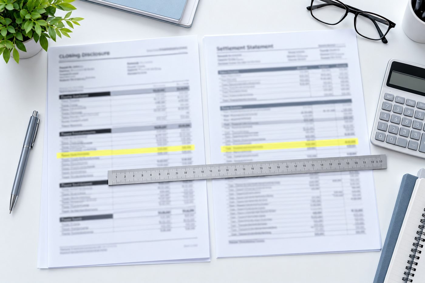 Closing Disclosure and settlement statement compared side by side