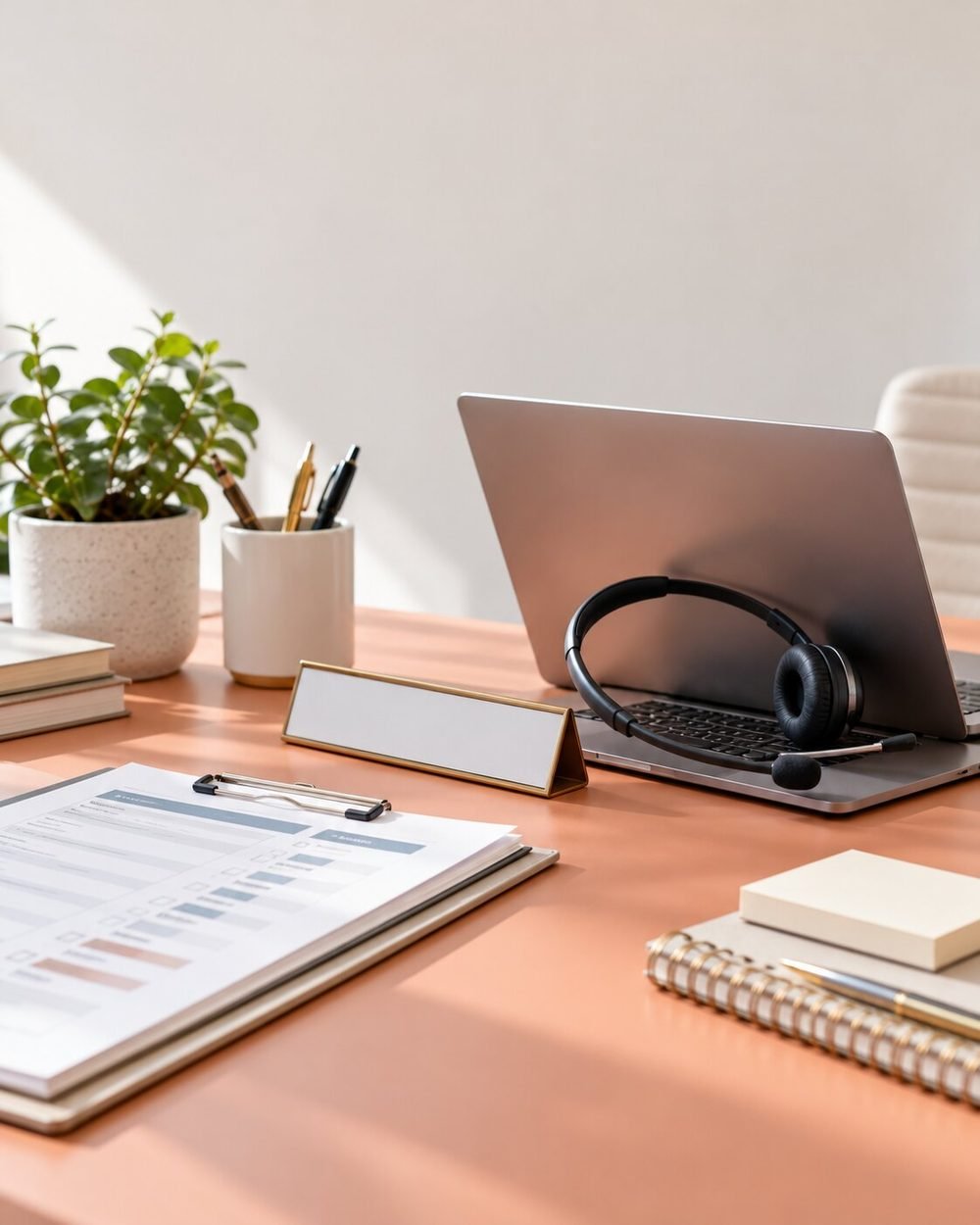 Desk set up for a dedicated team member