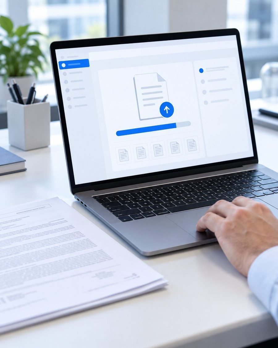 Document being uploaded to an eRecording portal