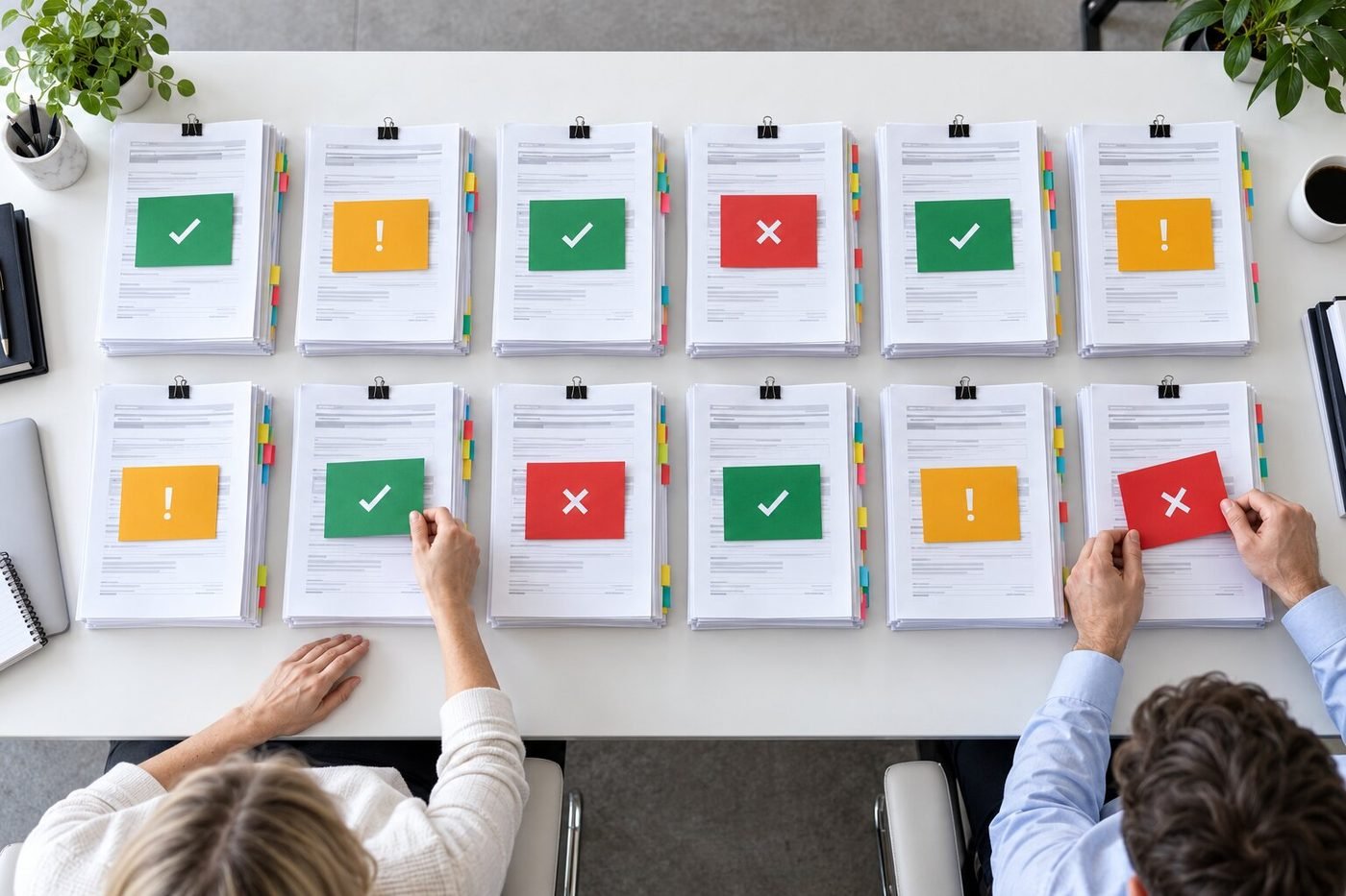 Closing packages sorted with status cards