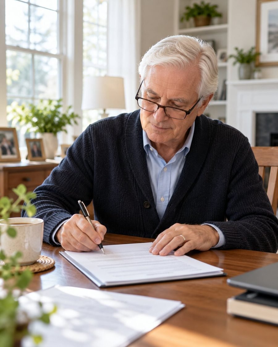 Homeowner signing a borrower authorization form