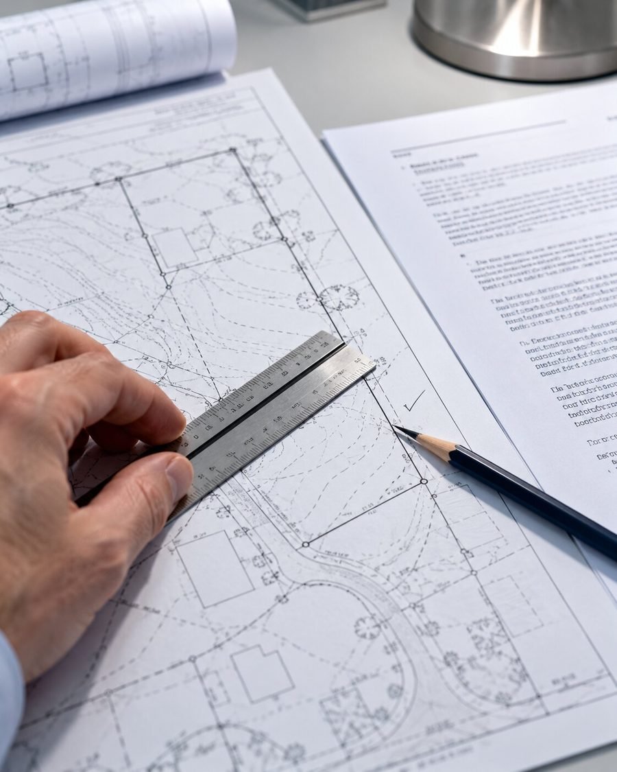 Survey plat measured against a legal description